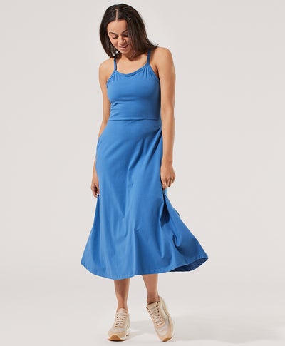 Pact Fit Flare Strappy Midi Dress