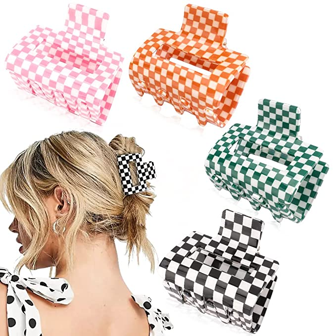 Ahoney Pack Checkered Hair Clips