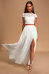 Lulus Sweet Stunner White Lace Two Piece Maxi Dress