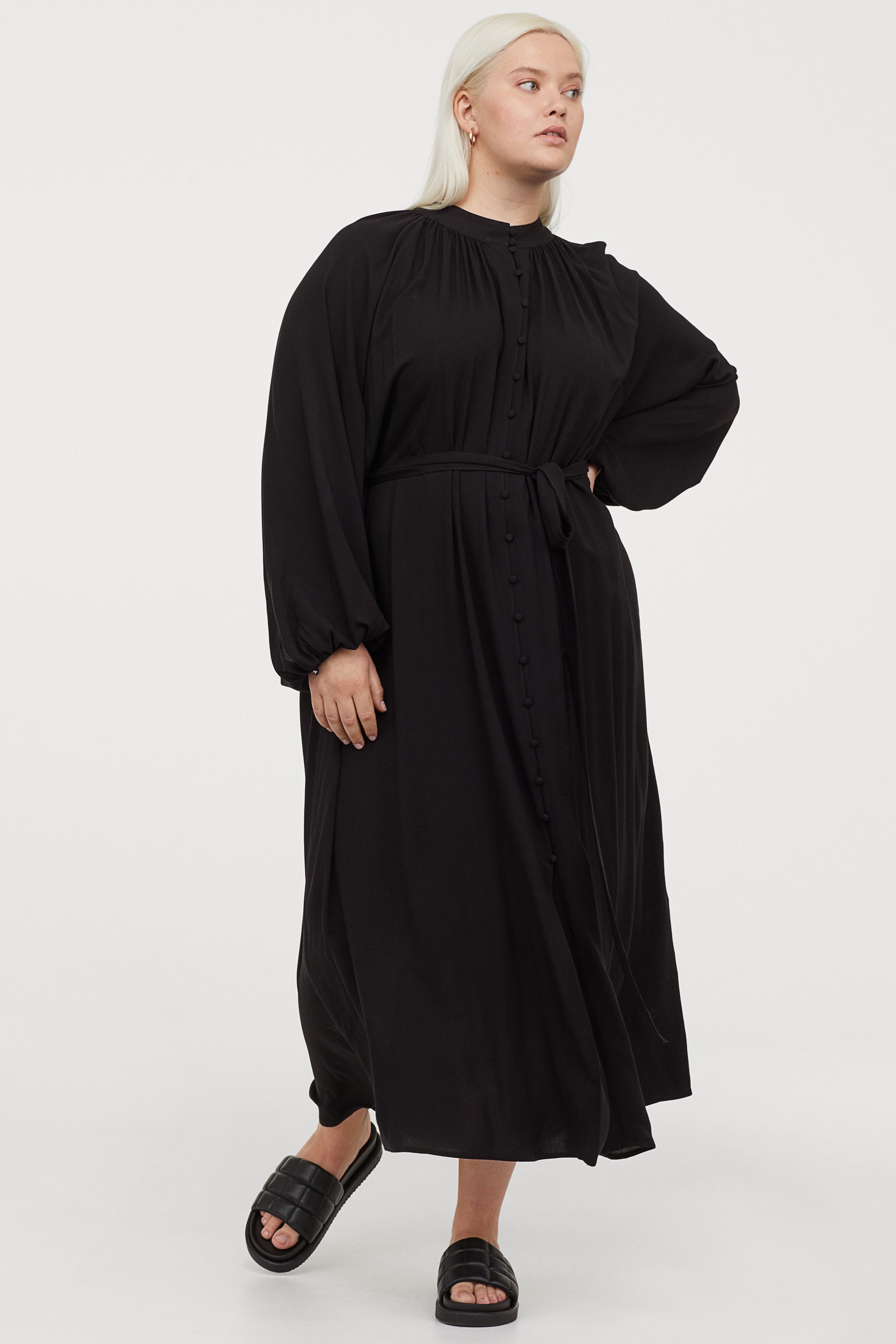 H&M Plus + Plus-Size Tie-belt Dress