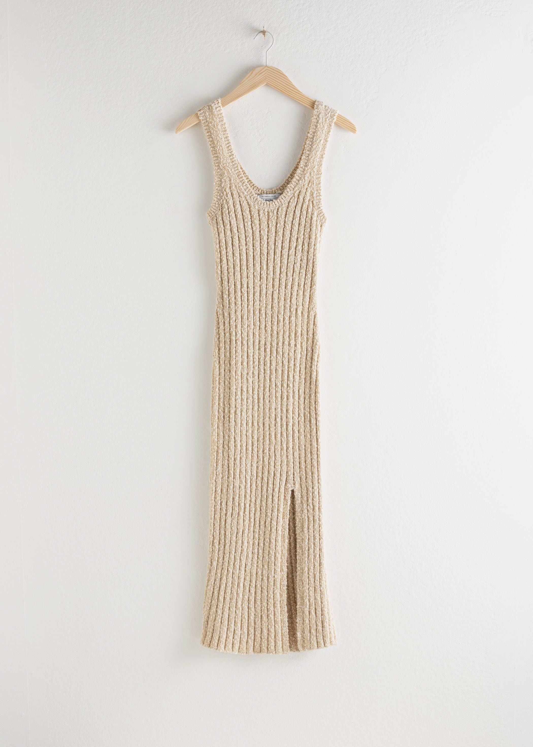 cotton knit midi dress