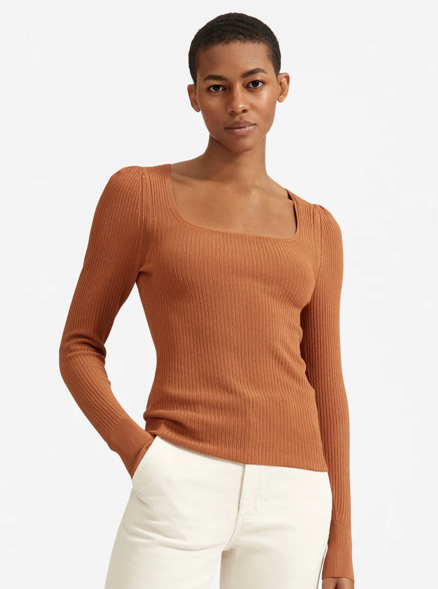 Everlane + The Square Neck Knit Top