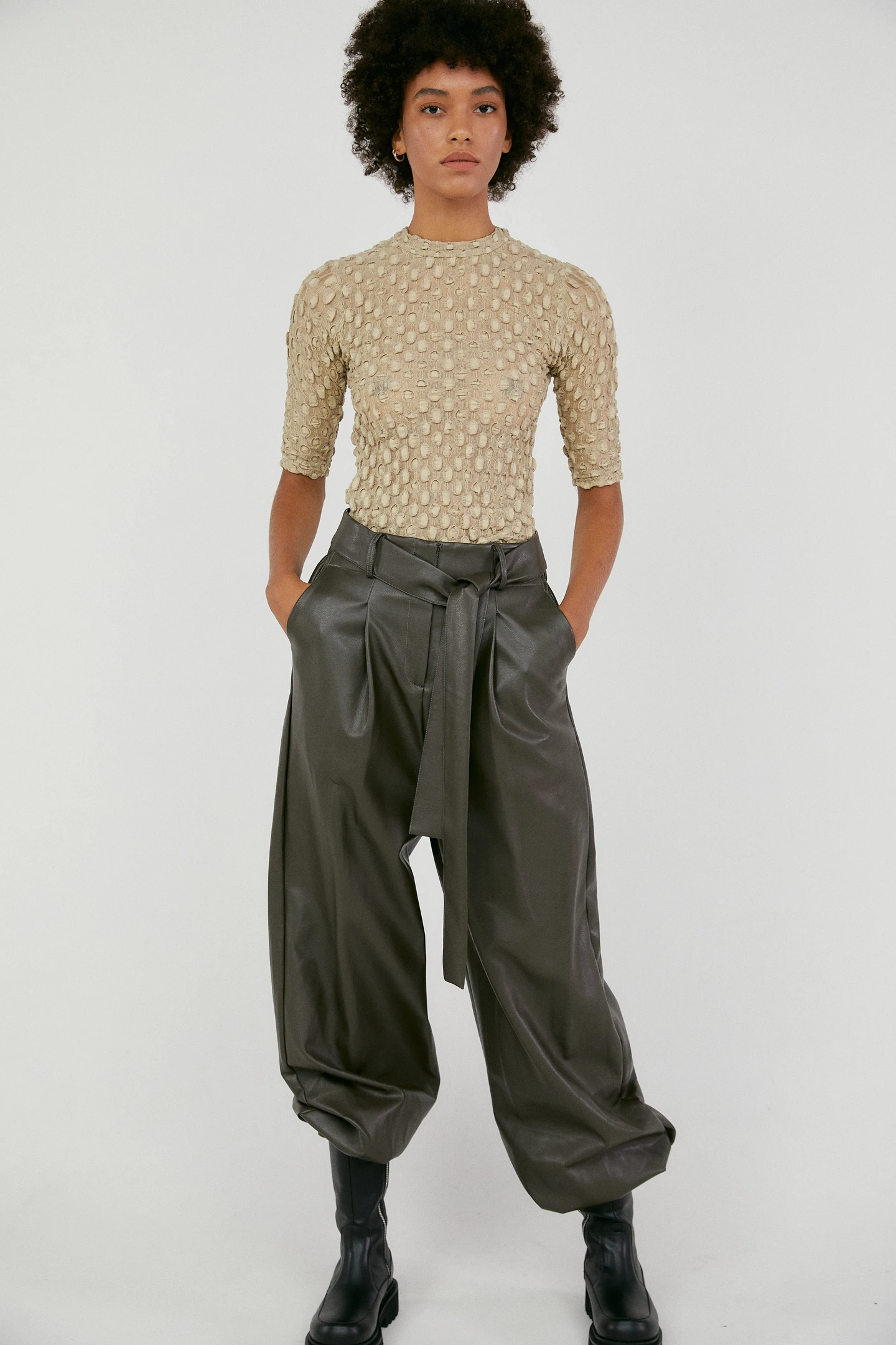 The Source Unknown + Faux Leather Jogger Pants