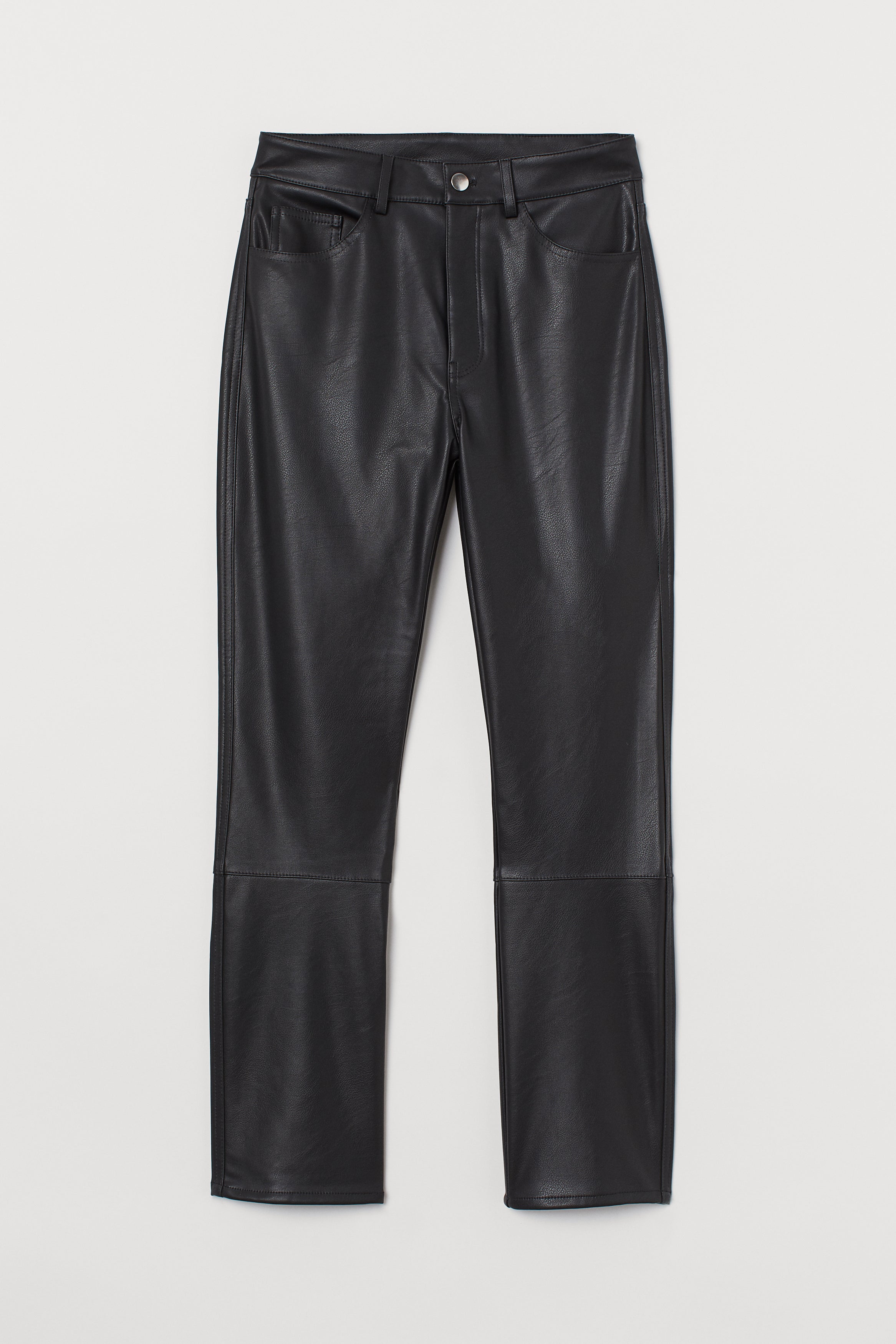 black leatherette trousers