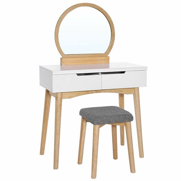 arinze vanity set with stool and mirror