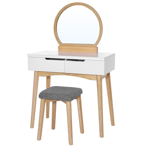 arinze vanity set with stool and mirror