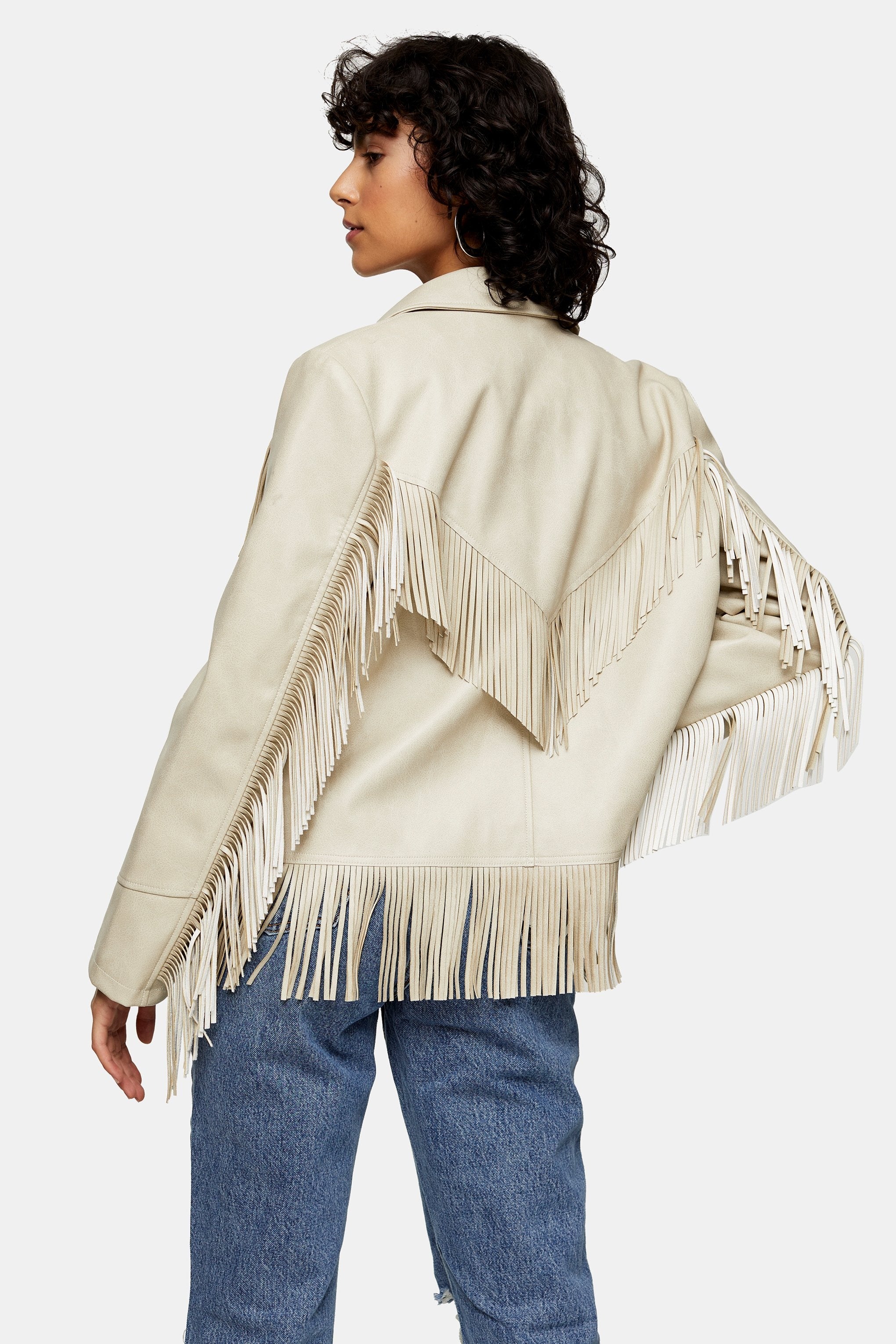 Topshop fringe outlet jacket