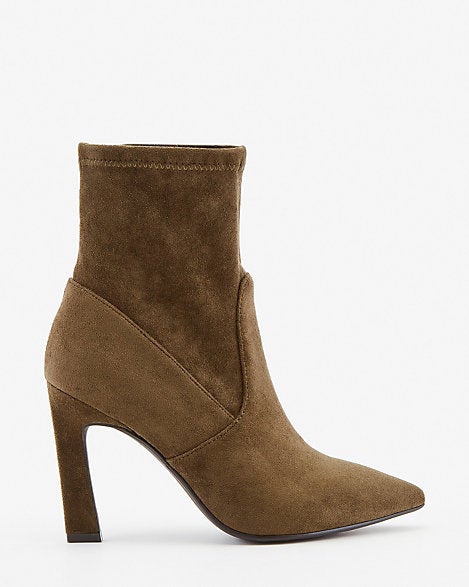 Le Château + Faux Suede Pointy Toe Ankle Boot