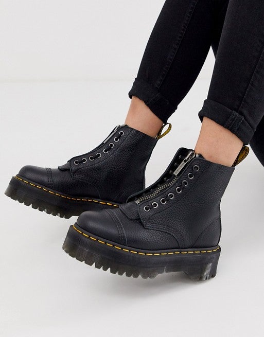 Dr. Martens + Sinclair Flatform Zip Leather Boots