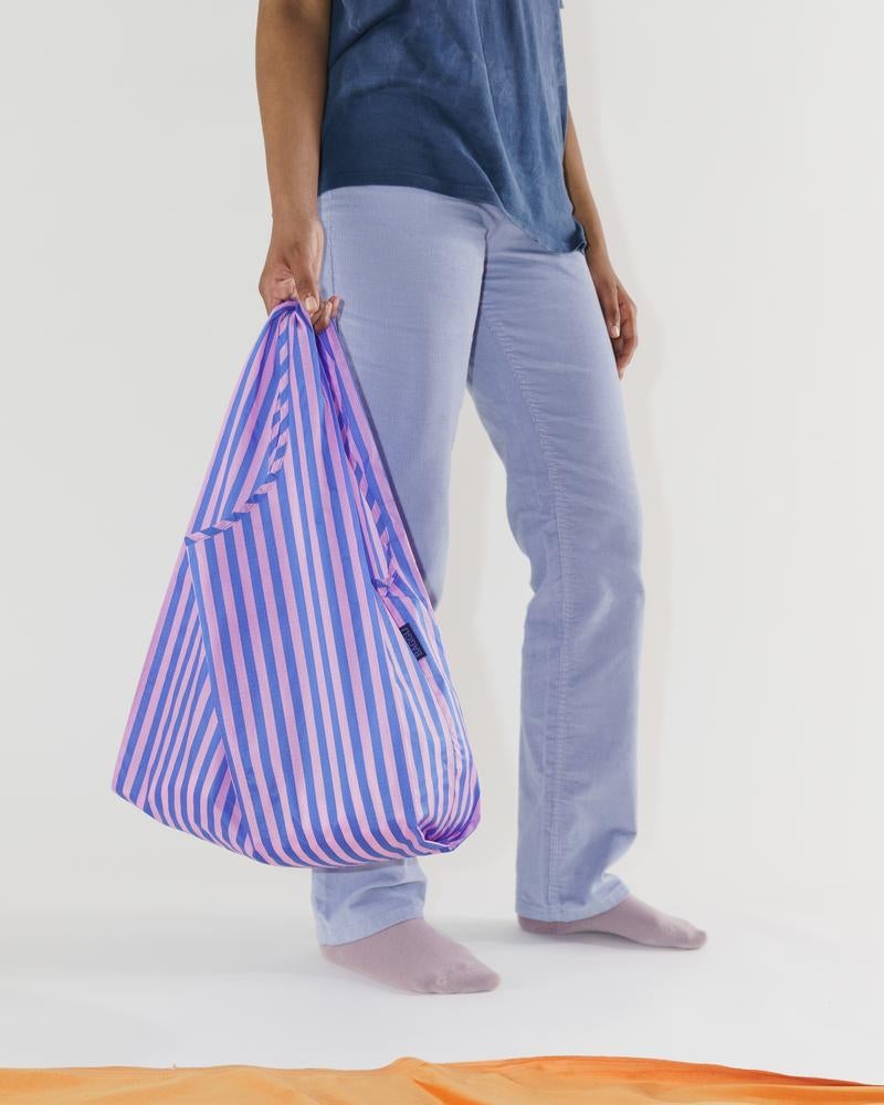 Baggu Standard Pink and Blue Stripe Baggu