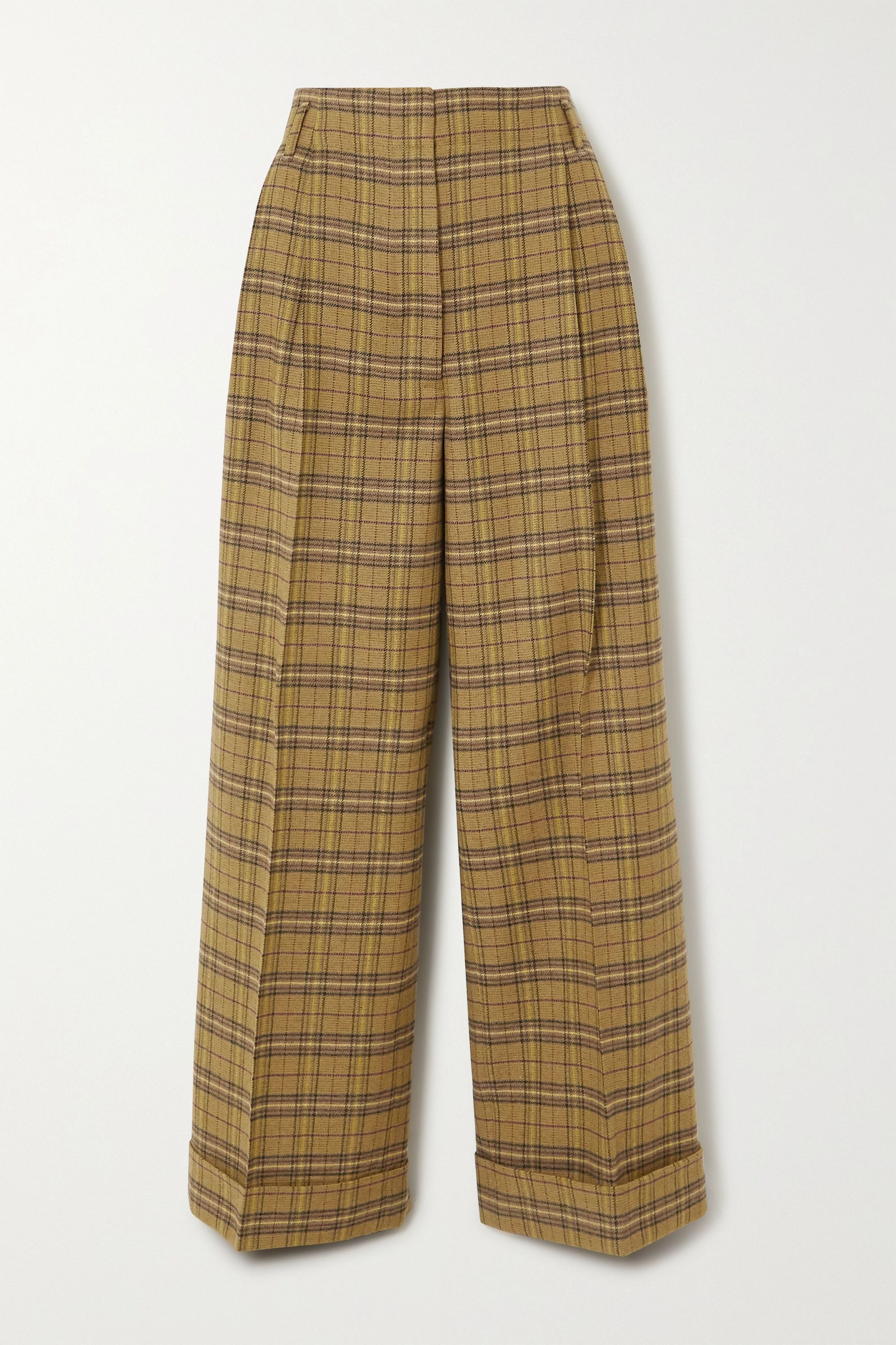 Acne Studios + Checked Wool-Blend Wide-Leg Pants