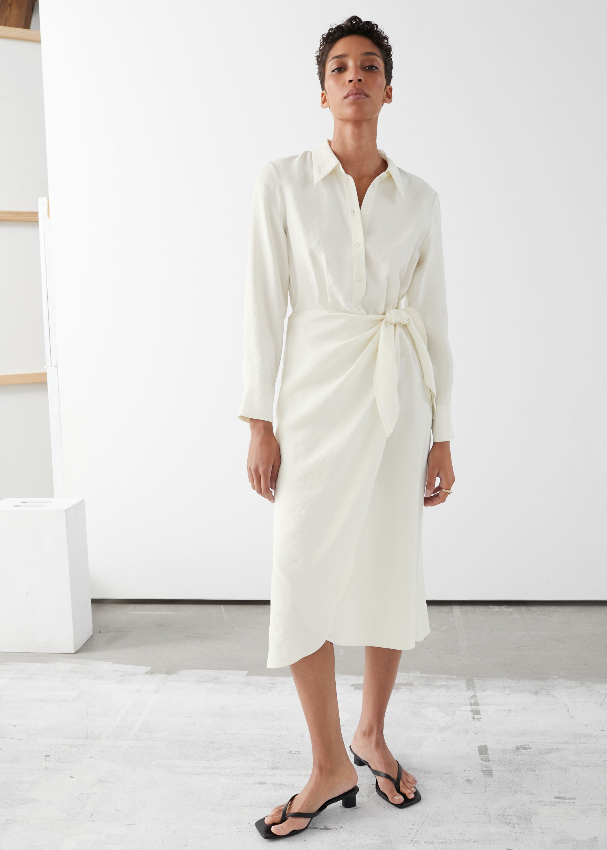 White silk hotsell shirt dress