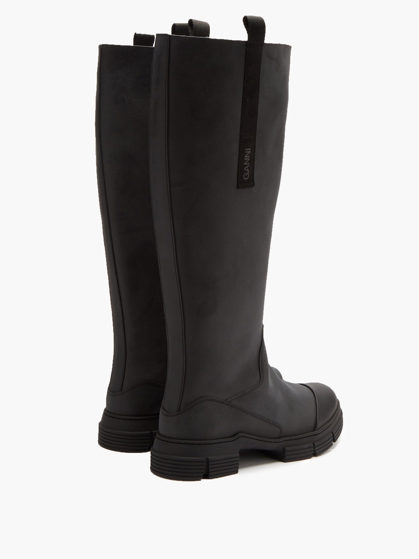 Ganni rubber best sale knee high boots