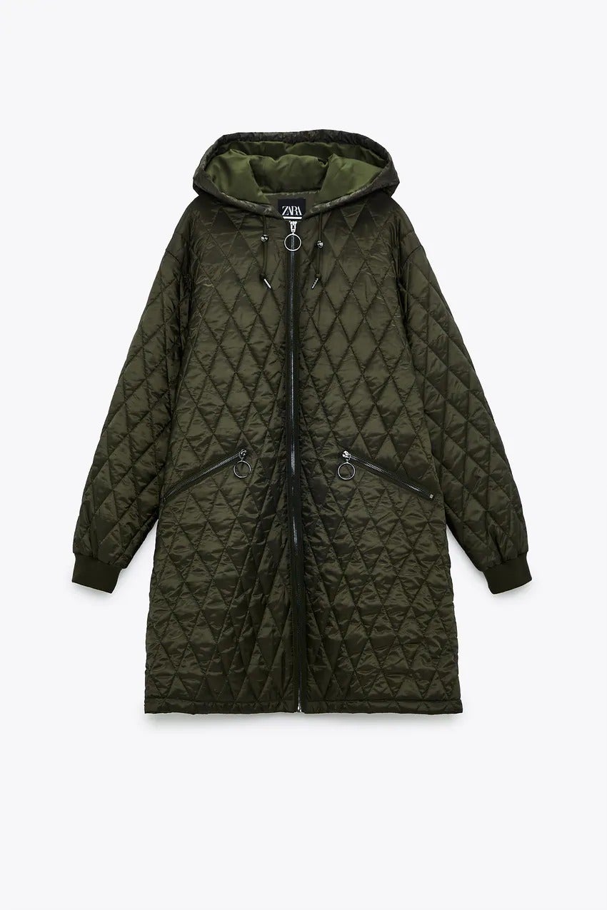 Zara + Hooded Puffer Jacket