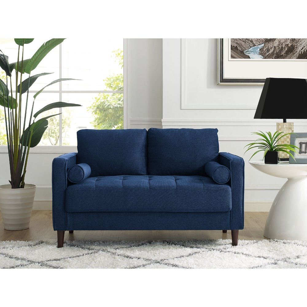 lifestyle solutions lillith mid century modern chair in navy blue