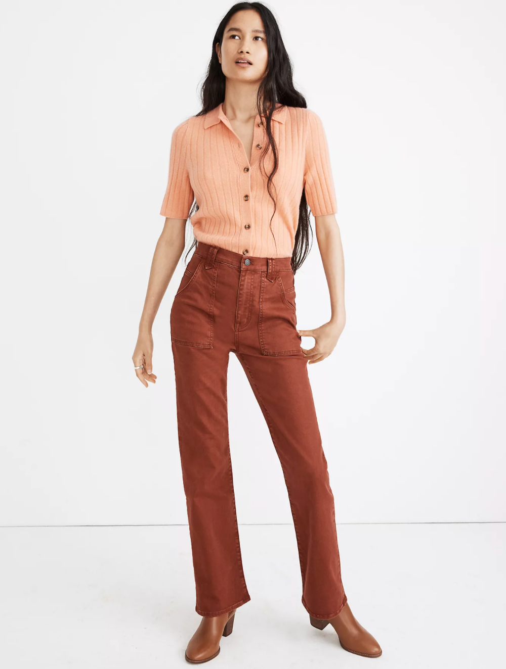 Madewell + High-Rise Bootcut Jeans: Garment-Dyed Carpenter Edition