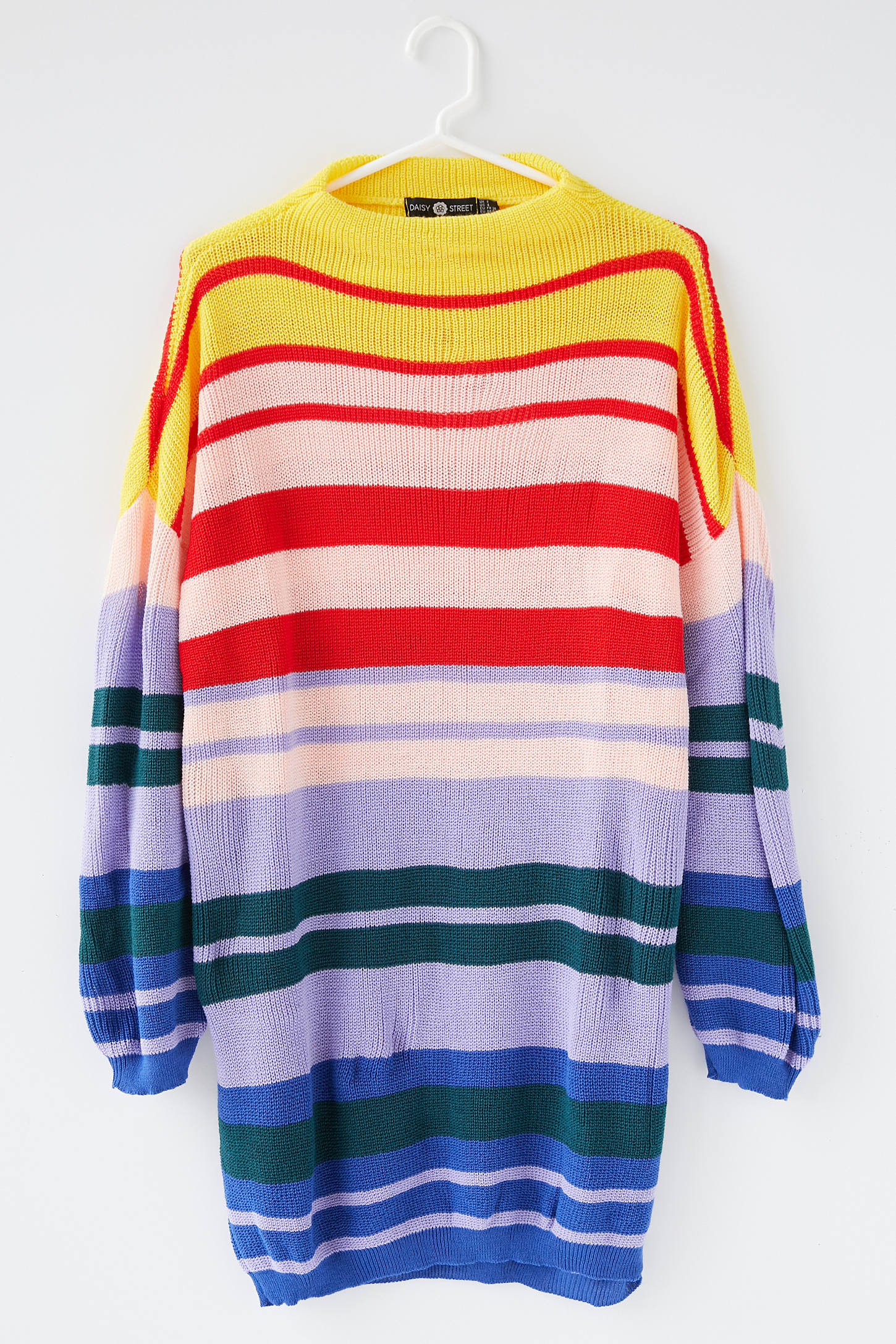Daisy Street + Striped Knit Sweater Dress