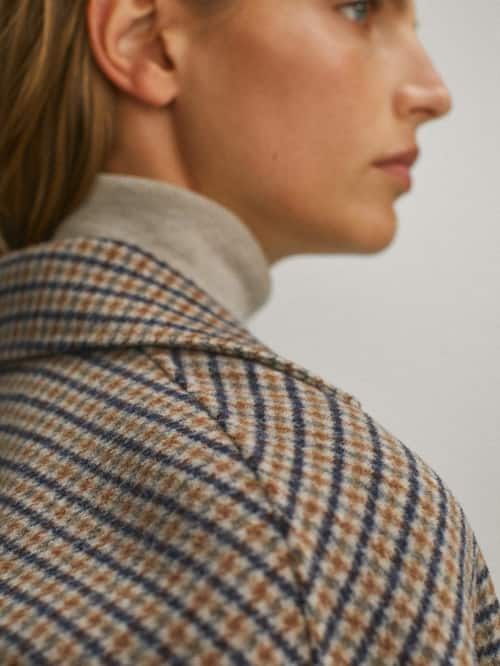 handcrafted checked wool coat