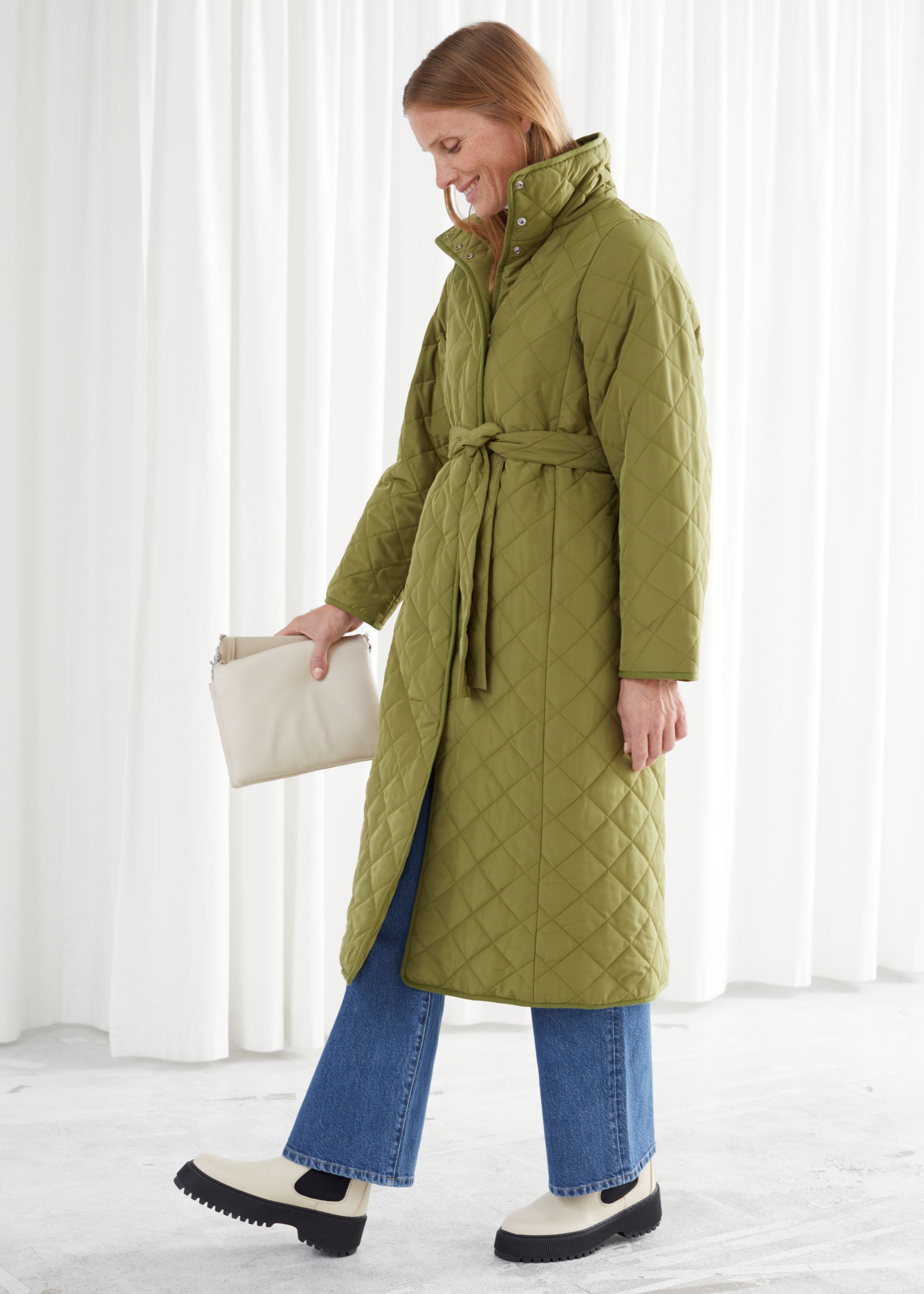 Other Stories Belted Quilted Coat