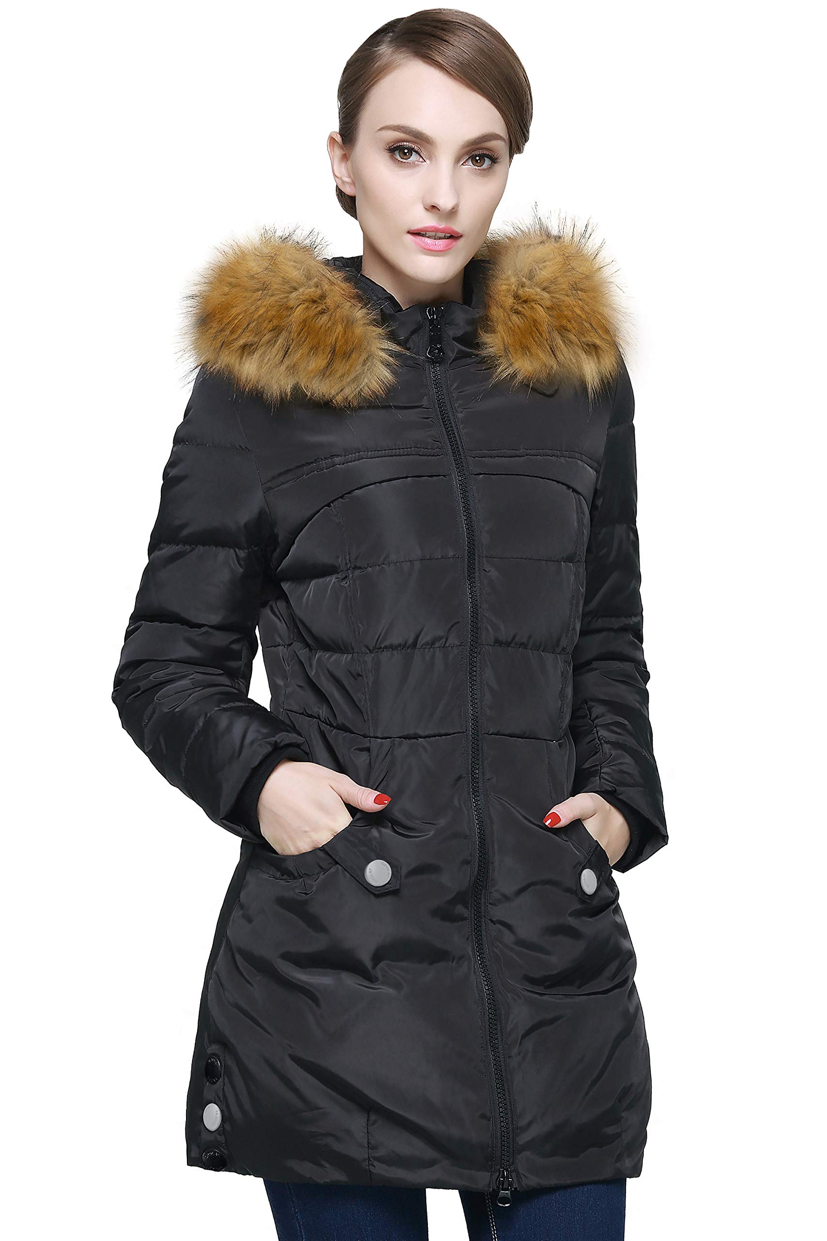 Orolay + Down Jacket with Faux Fur Trim Hood