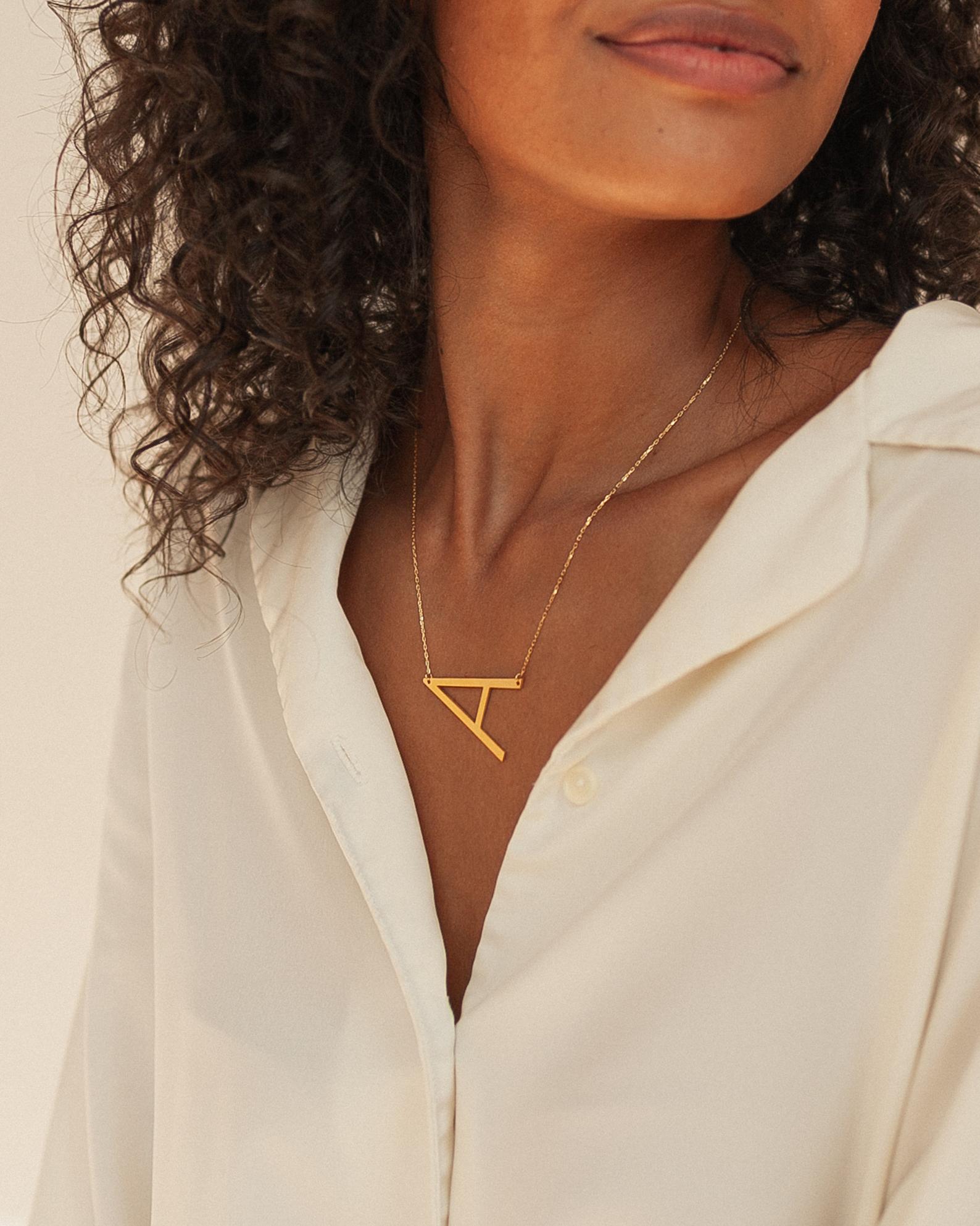 Big Letter Necklace by Caitlynminimalist Sideways Initial 