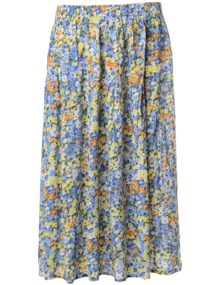 BEYOND RETRO + 1980s Floral Print Maxi Skirt