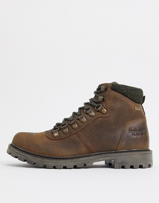 barbour elsdon waterproof hiker boots in rust