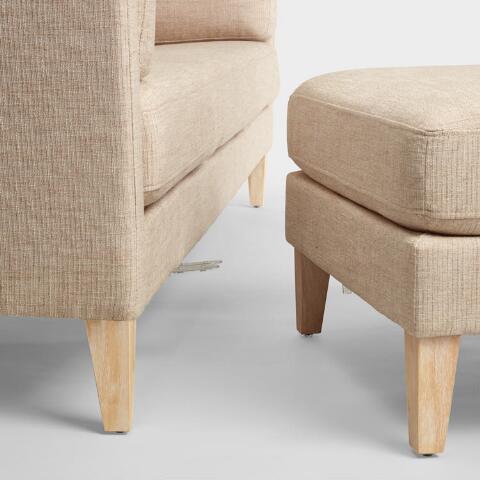 Oatmeal woven noelle sofa 2024 and ottoman