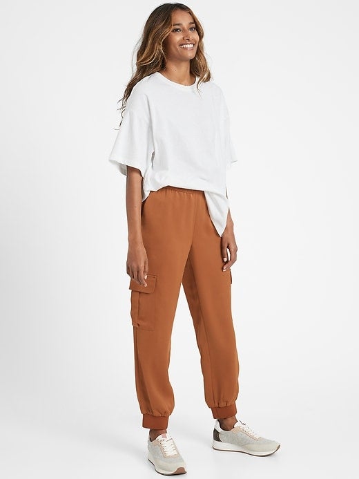 satin cargo jogger pants