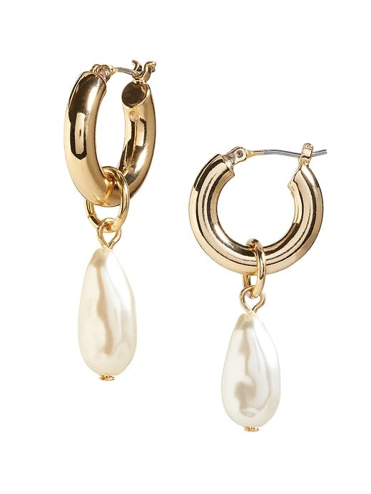 Banana Republic + Pearl Hoop Earrings