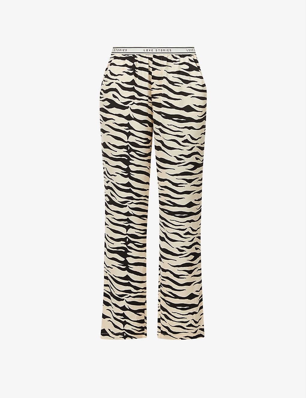 Love Stories + Weekend zebra-print satin-crepe pyjama trousers