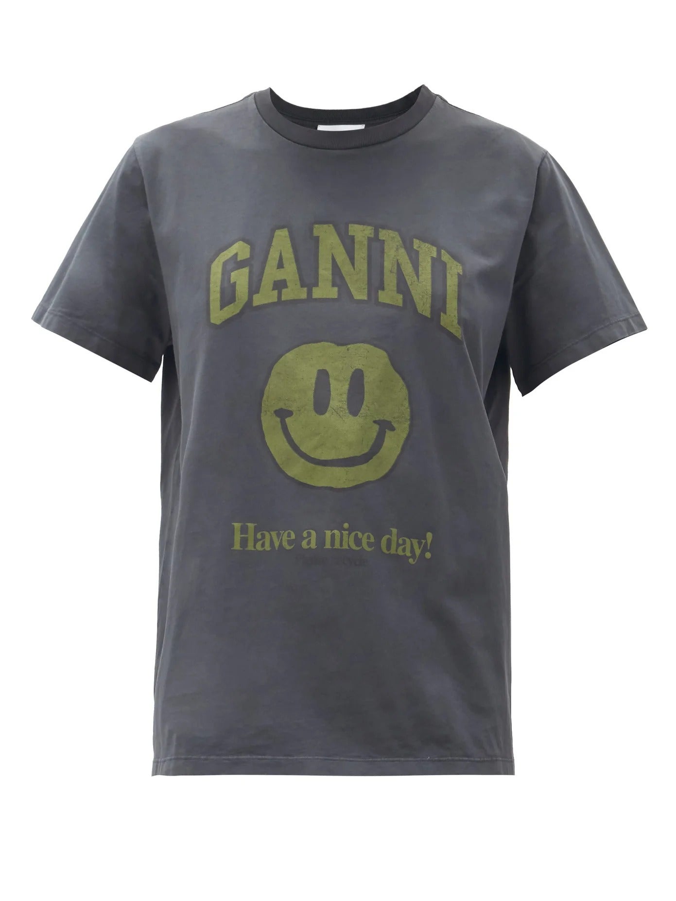 Ganni + Smiling Face Jersey T-Shirt