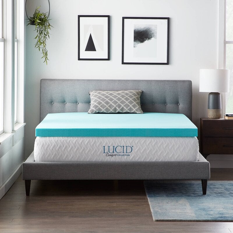 Lucid Comfort Collection + 3” Gel Memory Foam Mattress Topper