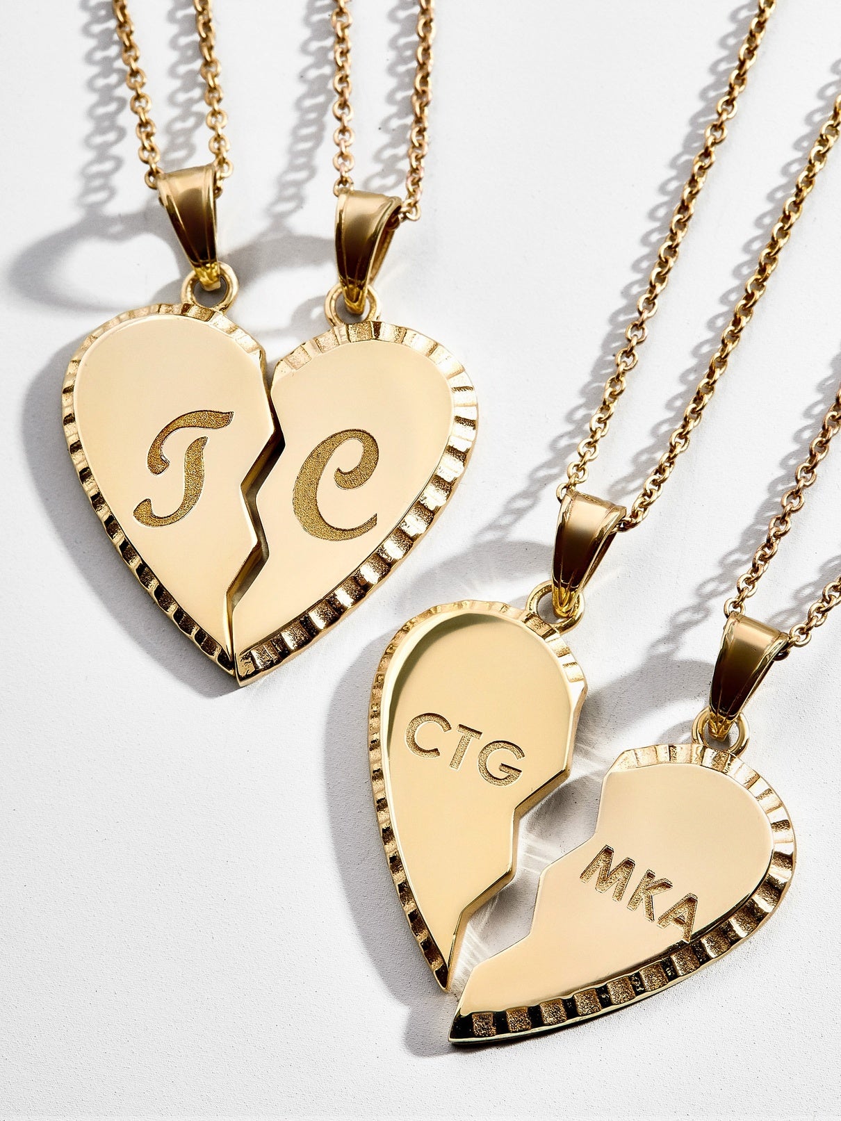 Baublebar Heart 18K Gold Custom Best Friend Necklaces - Heart Best Friend Pendants