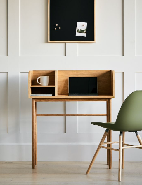 Rose & Grey + Compact Oak Desk