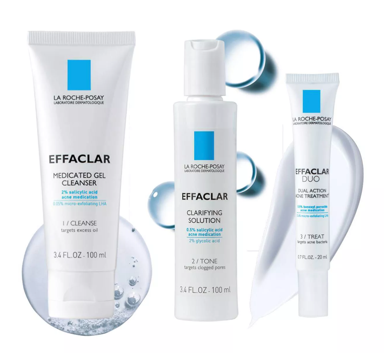 La Roche Posay Effaclar Dermatological Step Acne Treatment System
