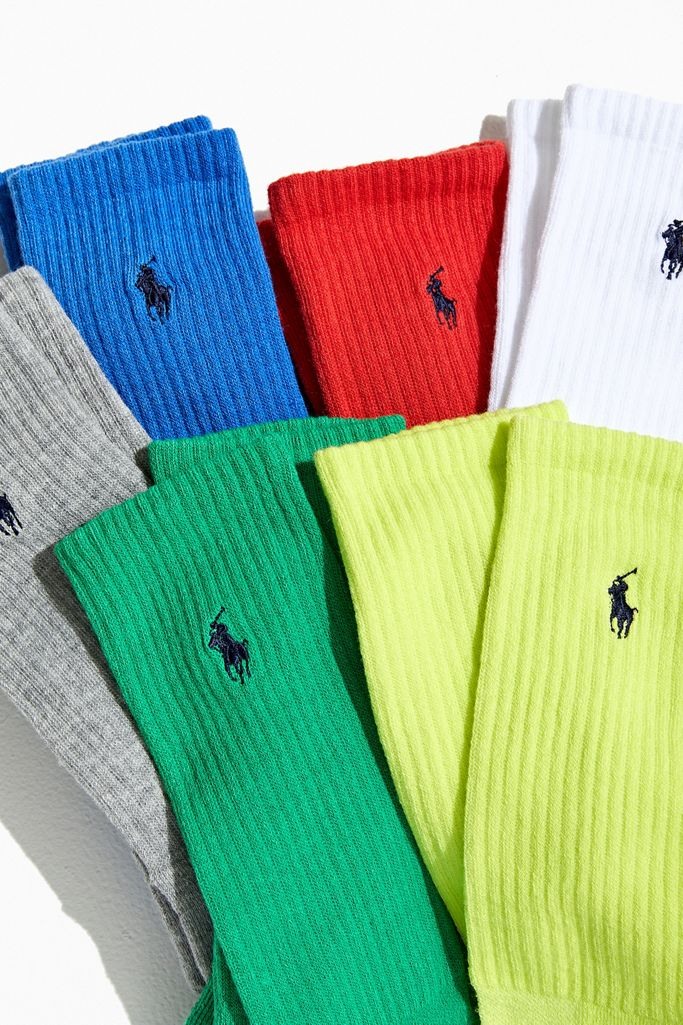 Aprender acerca 86+ imagen polo ralph lauren colorful crew sock 6-pack
