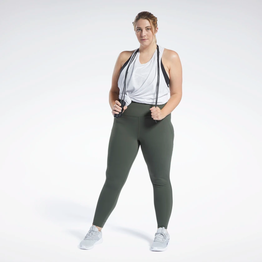 metallic high rise legging reebok