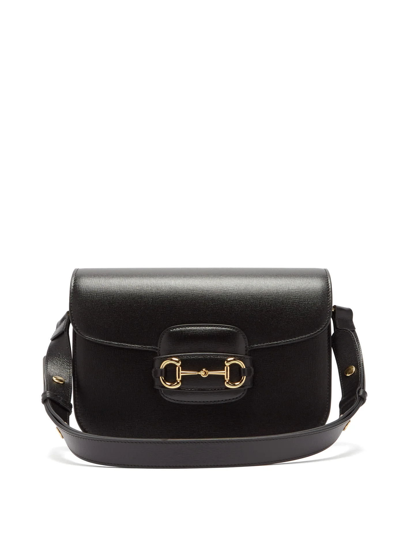 Gucci + 1955 Horsebit Grained-leather Shoulder Bag