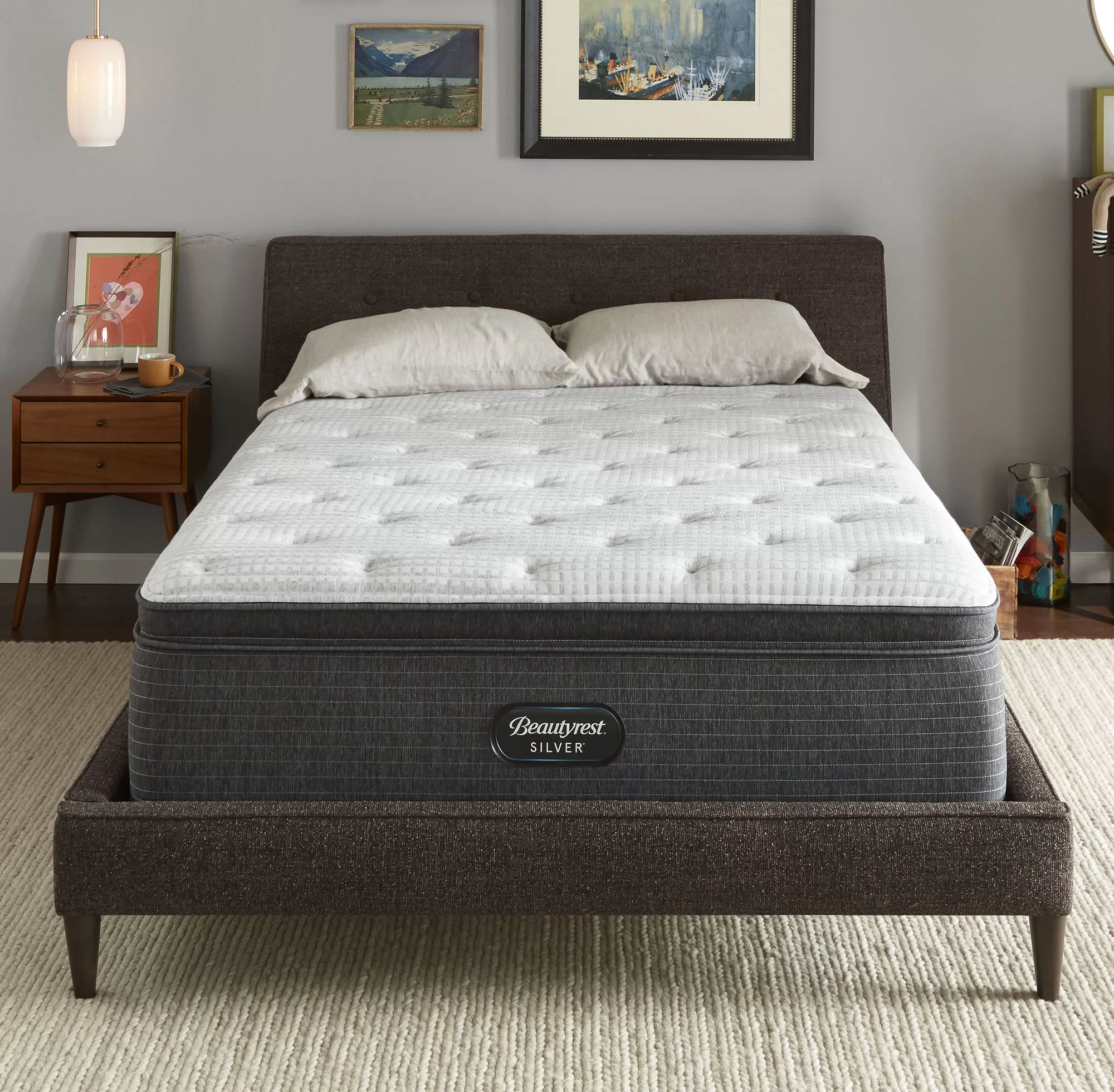 Beautyrest + 16″ Plush Pillow Top Hybrid Mattress and Box Spring