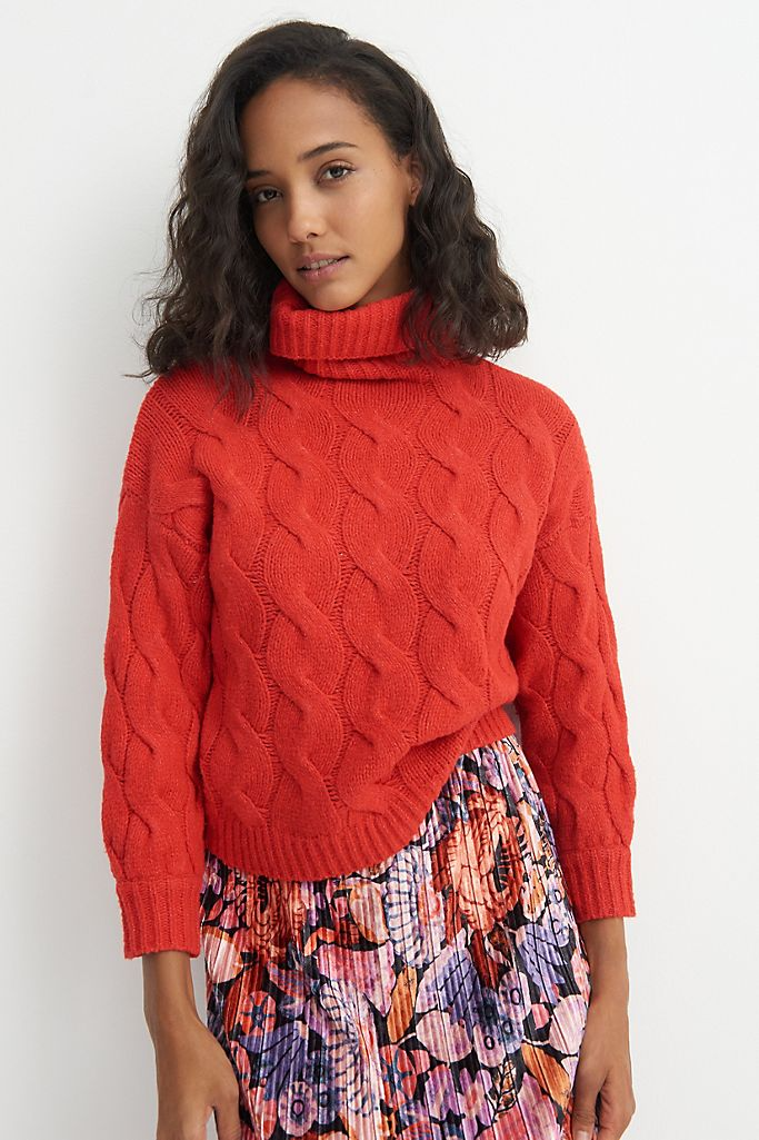 Line & Dot + Dessa Cable-Knit Turtleneck Sweater