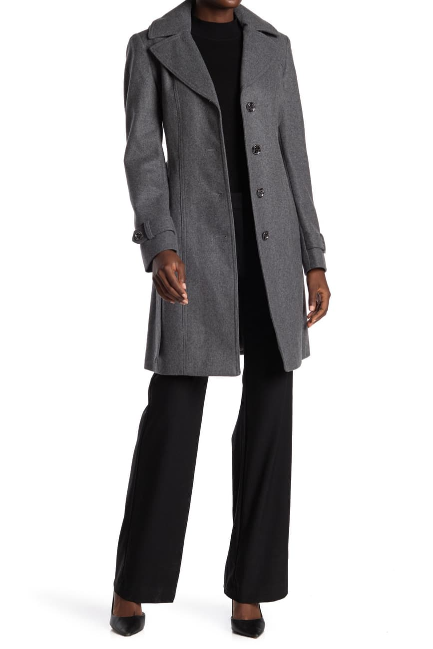 MICHAEL Michael Kors + Missy Belted Wool Blend Trench Coat