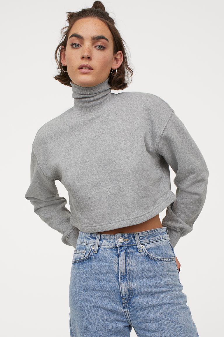 white turtleneck cropped