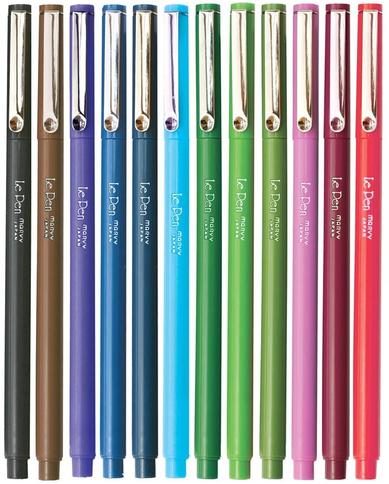 Le Pen + 12 Color Set, Dozen (Micro Fine Point)