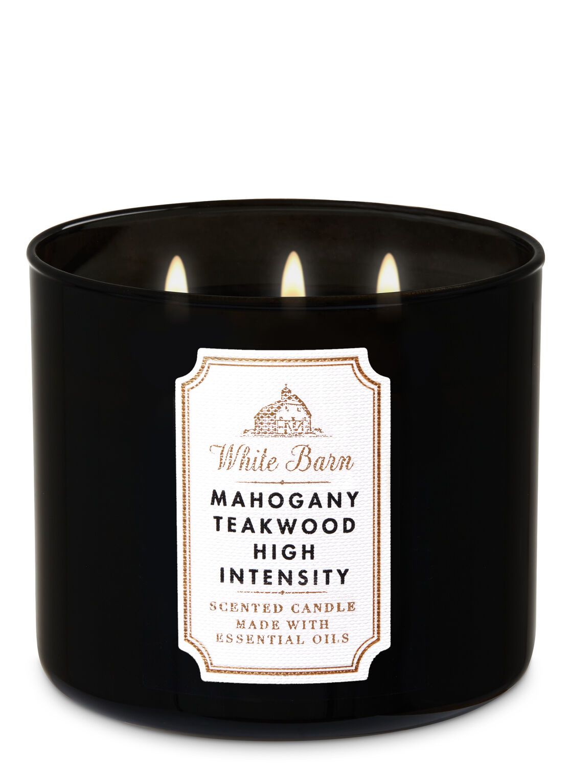 Bath & Body Works White Barn 3-Wick Candle in Mahogany Teakwood High  Intensity, Scented