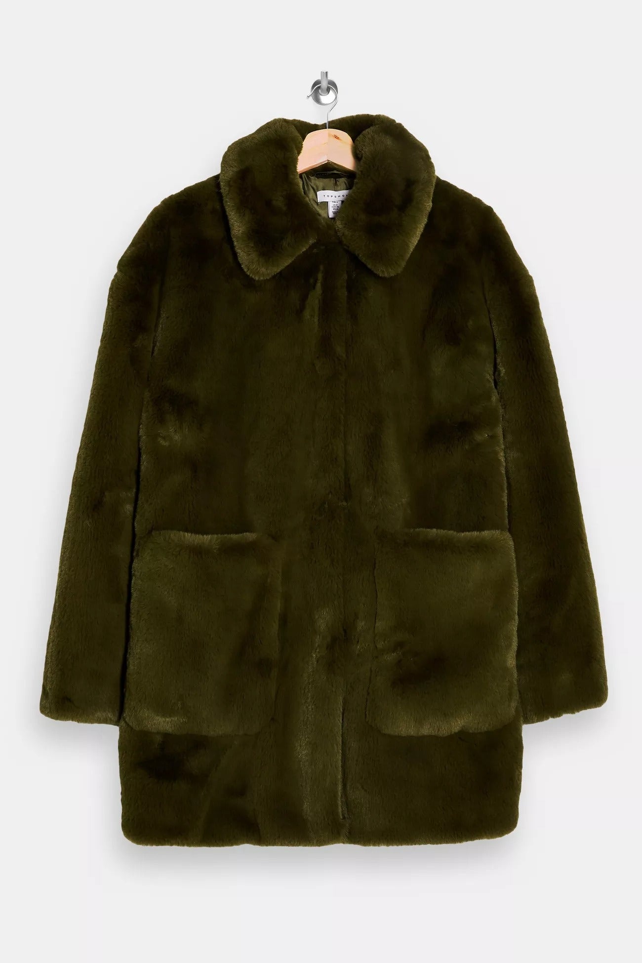 Khaki faux sales fur jacket