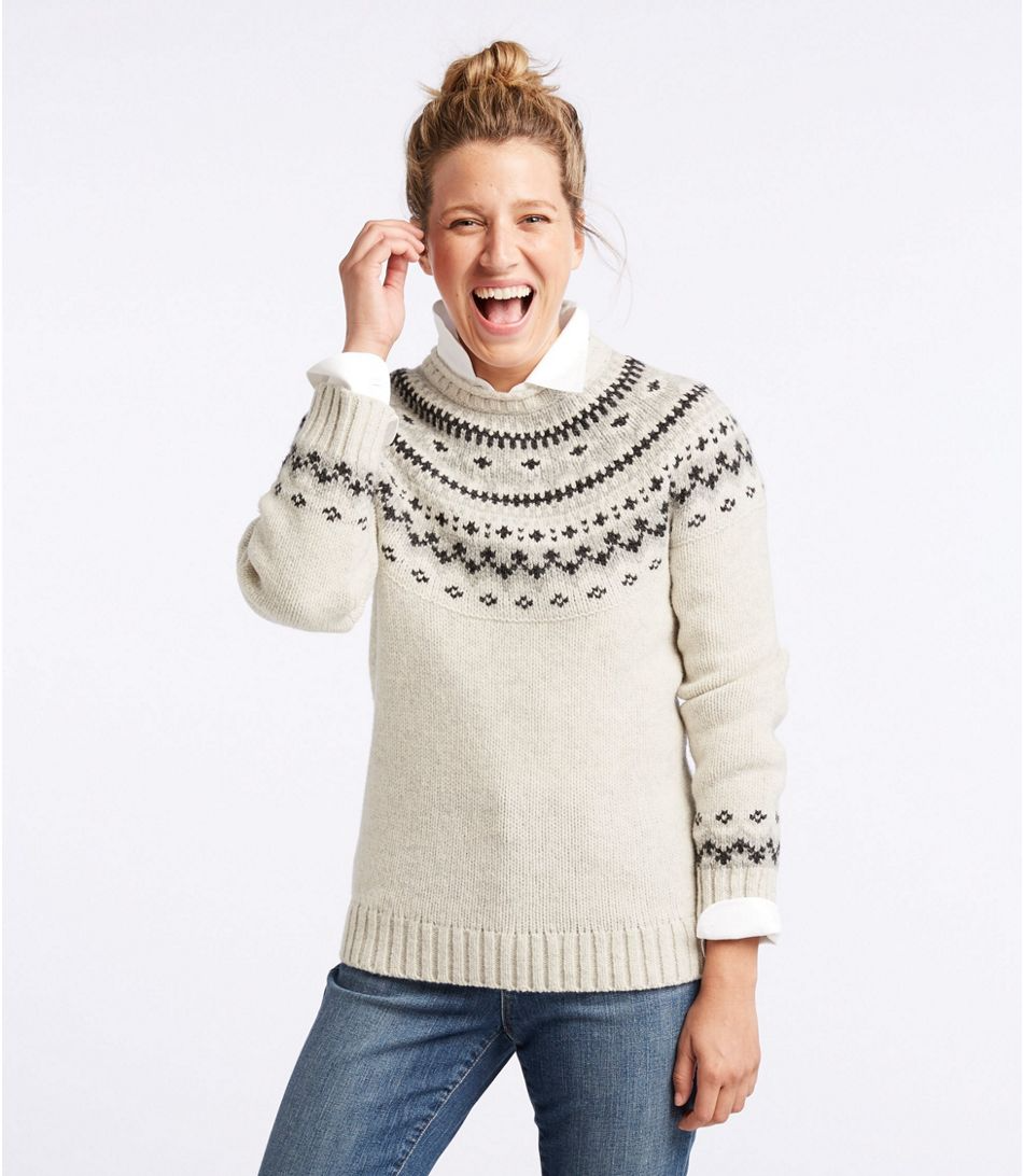 Women's L.L.Bean Classic Ragg Wool Sweater, Fair Isle Crewneck