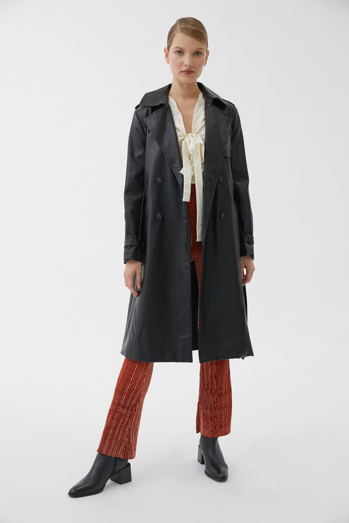 Apparis + Lucia Faux Leather Trench Coat