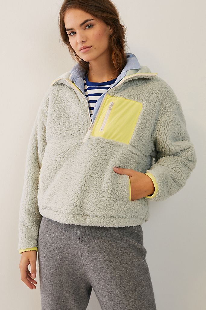 Anthropologie + Janey Fleece Quarter-Zip Pullover