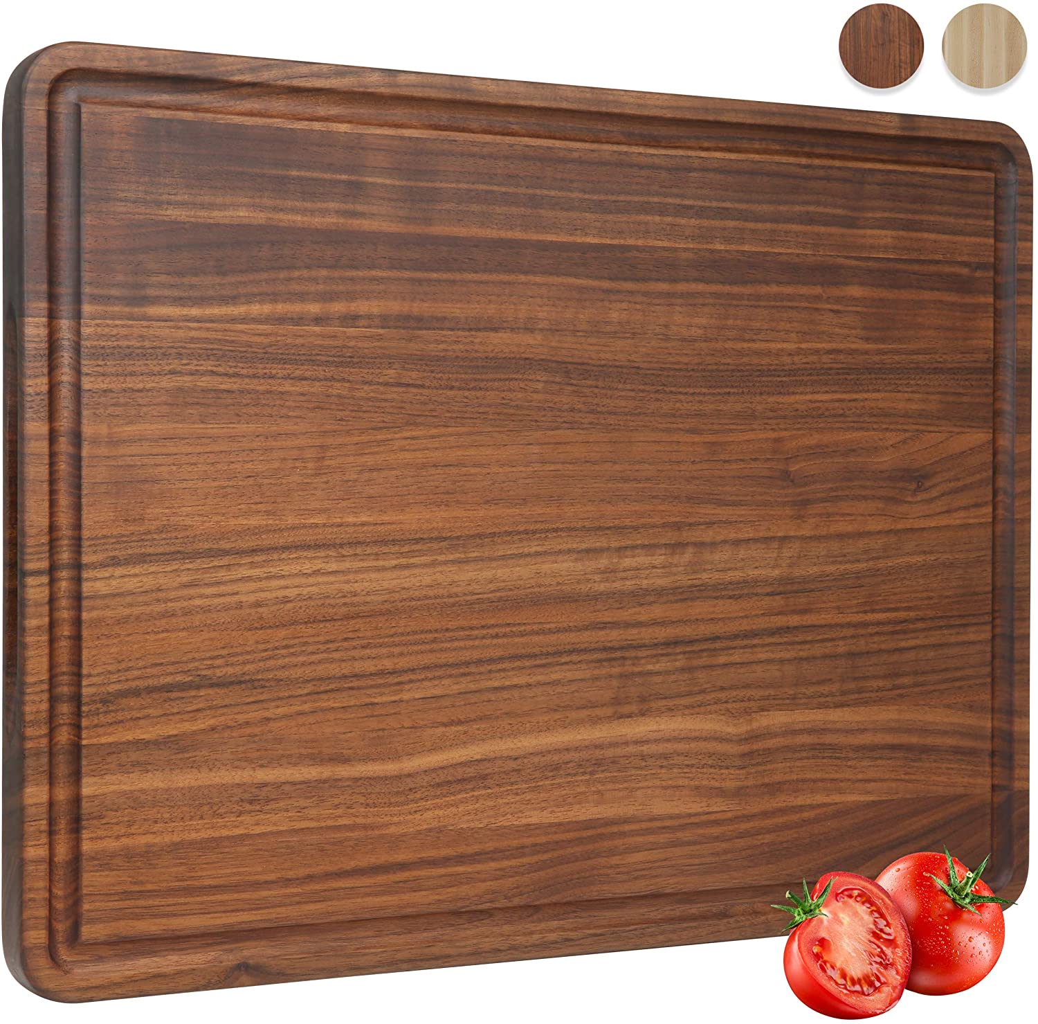 AZRHOM Extra Large Acacia Wood Cutting Board For Kitchen With